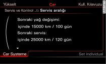 Bilgilendirici sistem: Bir servis aralığı göstergesi örneği