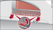 Revêtement latéral droit du coffre à bagages : dépose du revêtement