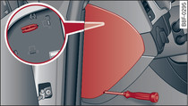 Left side of dash panel: Cover