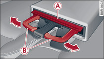 Detail of the rear seat bench: Rear cup holder*