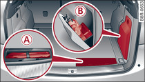 Luggage compartment: Tool kit, first-aid kit and tyre repair kit