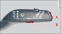 Windscreen wiper lever: On-board computer controls