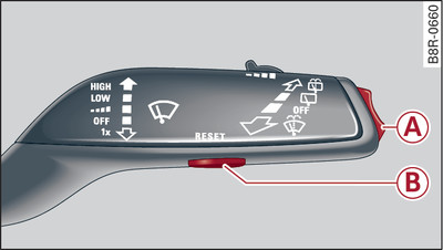 Windscreen wiper lever: On-board computer controls