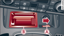 Console centrale anteriore: estrazione dell'inserto del posacenere
