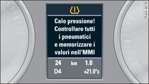 Quadro strumenti: spia e avvertenza per il conducente