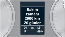 Gösterge tablosu: Bir servis aralığı göstergesi örneği