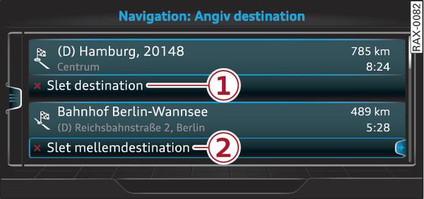 Fig. 207 Eksempel: aktiv guidning med mellemdestination