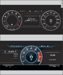 Fig. 9Válido para: vehículos con Audi virtual cockpit Vista estándar: clásica/deportiva*