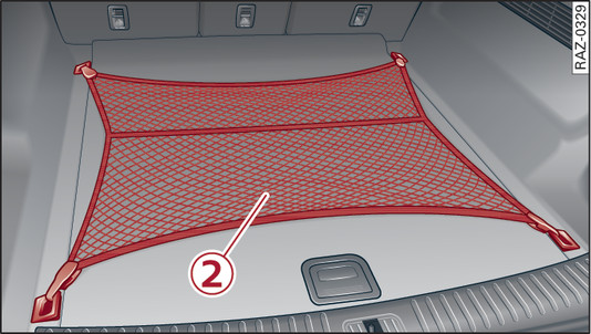 Fig. 80Maletero: Red para equipaje tensada (ejemplo)