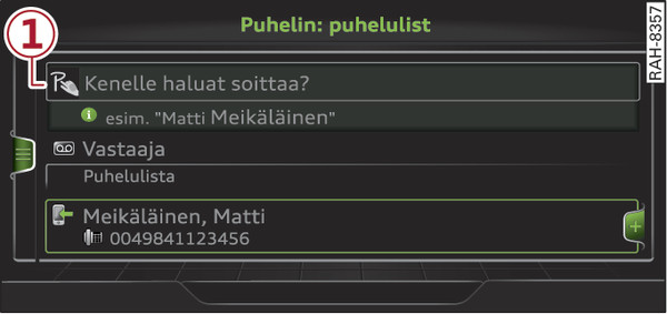 Kuva 175Näyttö MMI touchin ollessa aktiivinen