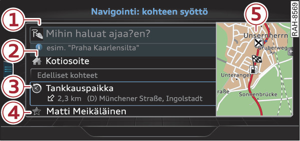 Kuva 204Ohjeellinen kuva: kohteen syöttämisen valikko