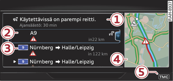 Kuva 217Esimerkki: liikennetiedotusten yleiskuva