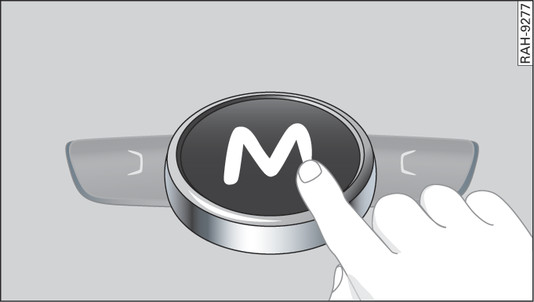 Afb. 174Geldt voor wagens met schakelbak en MMI touch Voorbeeld: Navigatiereisdoel ingeven via MMI touch