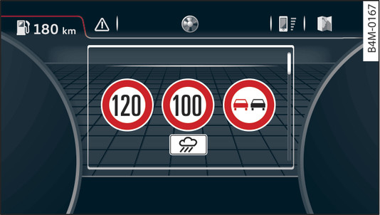 Bilde 107Kombiinstrument: Trafikkskiltgjenkjenning