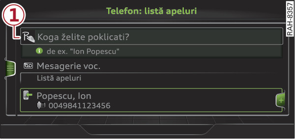 Fig. 175Afișaj în cazul MMI touch activat