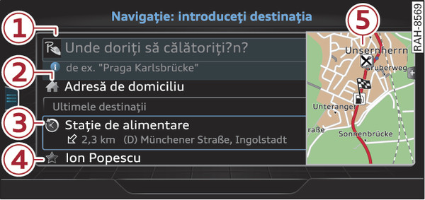 Fig. 204Imagine de referință: meniul de introducere a destinației