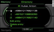 Calling an entry