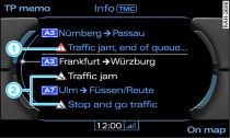 Calling up a traffic message