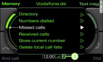 Selecting a telephone number from a list