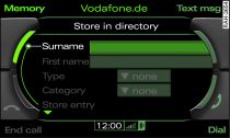 Storing a telephone number in the directory