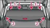 Luggage compartment: Cover hooked into place