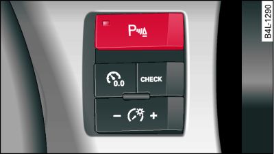 Centre console: Switch for parking aid