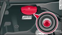 Engine compartment: Markings in coolant expansion tank