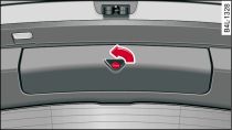 Cover for warning triangle fitted inside boot lid