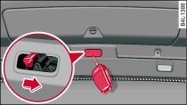 Detail of inside of boot lid: Access to manual release