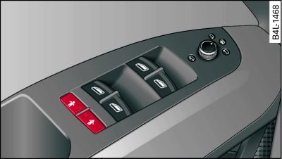 Detail of the driver's door: Controls