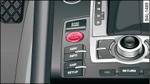 Centre console: START ENGINE button
