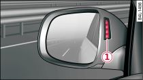 Warning lamp on exterior mirror (driver's side)