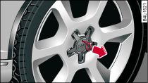 Changing a wheel: Removing the hub cap
