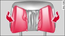 Adjusting side cushions of head restraint (comfort version*)