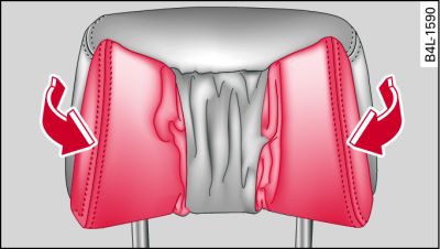 Adjusting side cushions of head restraint (comfort version*)