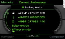 Appeler une entrée