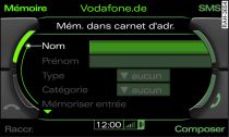 Mémorisation d'un numéro de téléphone dans le carnet d'adresses