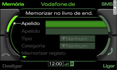 Memorizar o número de telefone no livro de endereços