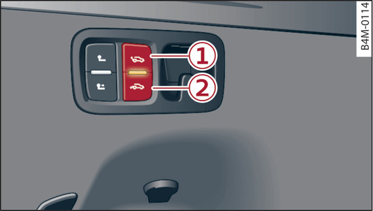 Fig. 164Detalle del maletero: Tecla para bajar la parte trasera del vehículo
