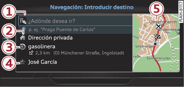Fig. 230Menú: Introducir destino