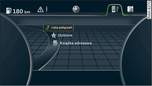 Rys. 13Przykład: funkcje telefonu w systemie informowania kierowcy