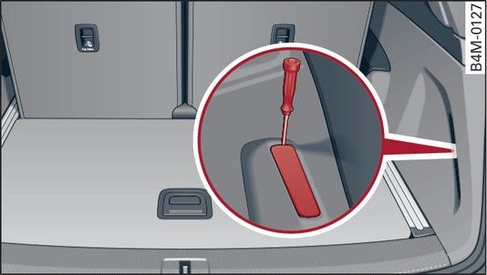 Fig. 319 Luggage compartment: Removing the light cover