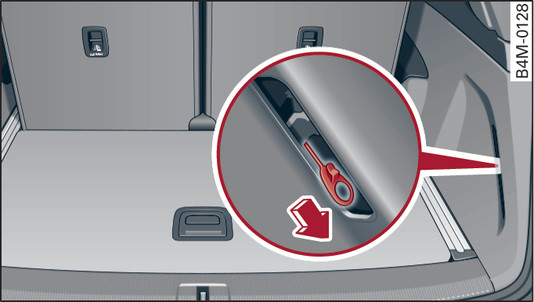 Fig. 320 Luggage compartment: Releasing tank flap manually