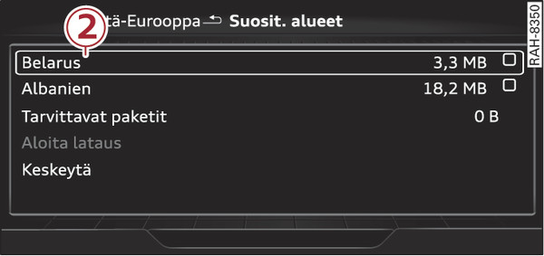 Kuva 251Esimerkki: maapaketin valinta