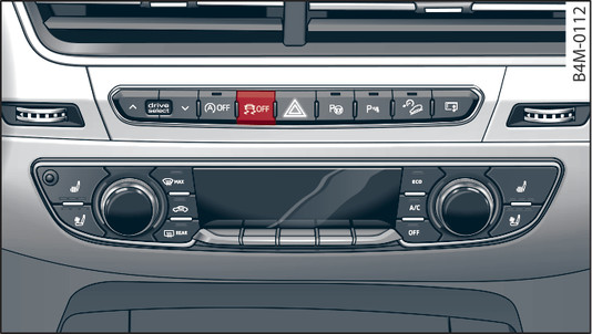 Fig. 196 Console centrale avec touche 