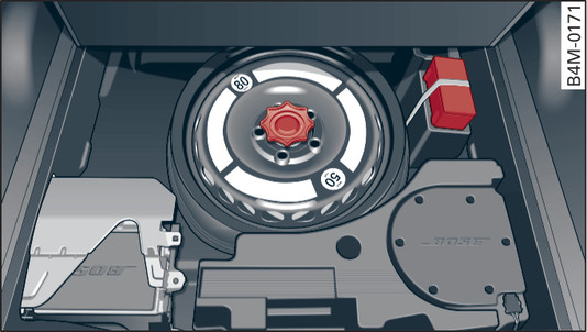 Bilde 344Bagasjerom: Sammenleggbart reservehjul med kompressor