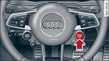 Fig. 56 Steering wheel: START ENGINE STOP button