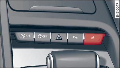 Fig. 79 Centre console: Button for rear spoiler