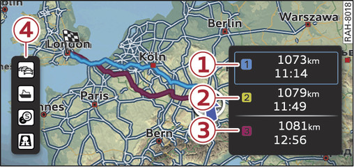 Fig. 113Indicación de las rutas alternativas