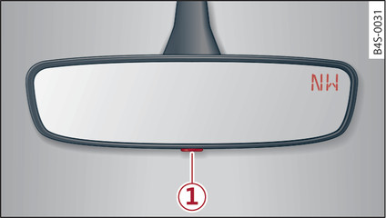Fig. 45 Rétroviseur intérieur : boussole numérique activée